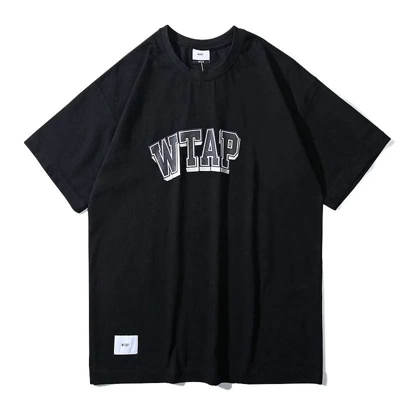 WTAPS Men T Shirt Summer Japanese Style Cotton Crew Neck Short Sleeve Loose Fit Plus Size Casual White Tee