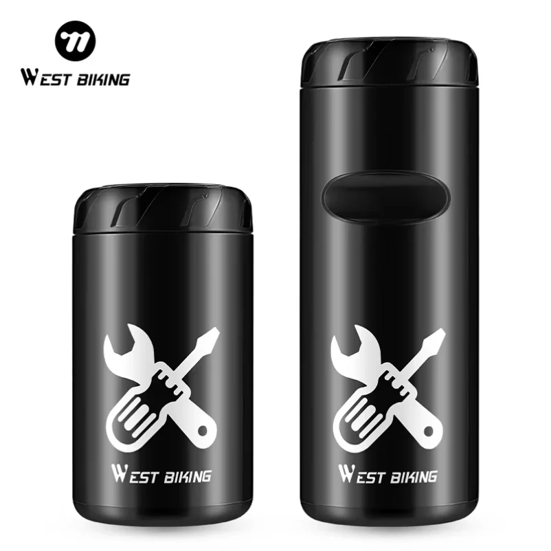 WEST BIKING Caixa de Ferramentas Portátil para Bicicleta, Kit de Ferramentas para Reparo de Bicicletas, Cápsula de Armazenamento para Suporte de Garrafa, Acessórios para Bicicletas de Estrada e MTB