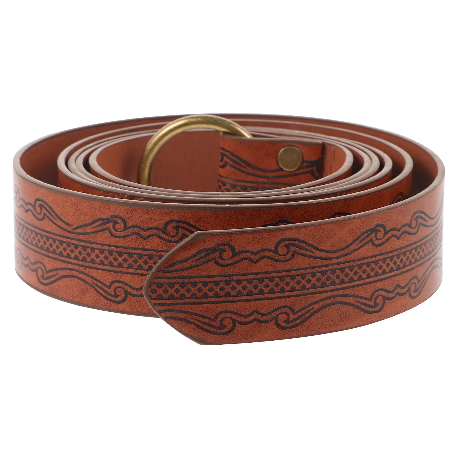 Średniowieczny pas wikingowski tłoczony, renesansowy dodatek do kostiumu, długi, vintage pas męski do cosplayu i występów.