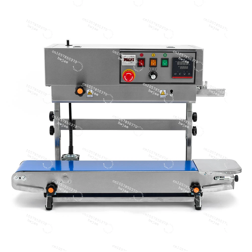 Continuous Stainless Steel Heat Band Sealer, Vertical Counter Plastic Bag Sealing Machine for Food Packaging