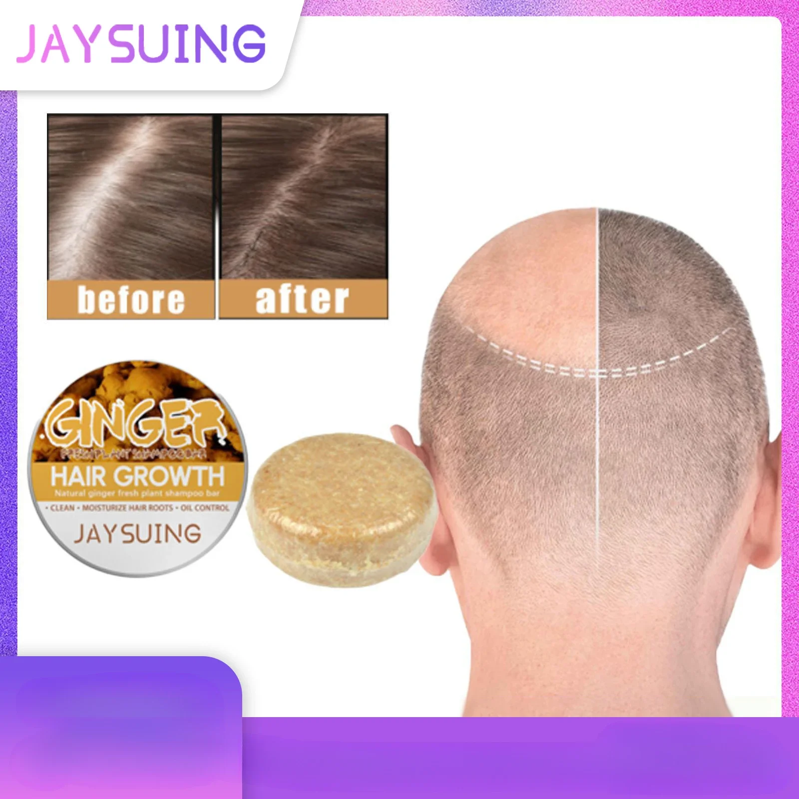 Jaysuing Ginger Shampoo Soap Handmade Soap Nourish Shampoo Hair Care Hair Loss Reduction Essential Oil Soap Beauty Products