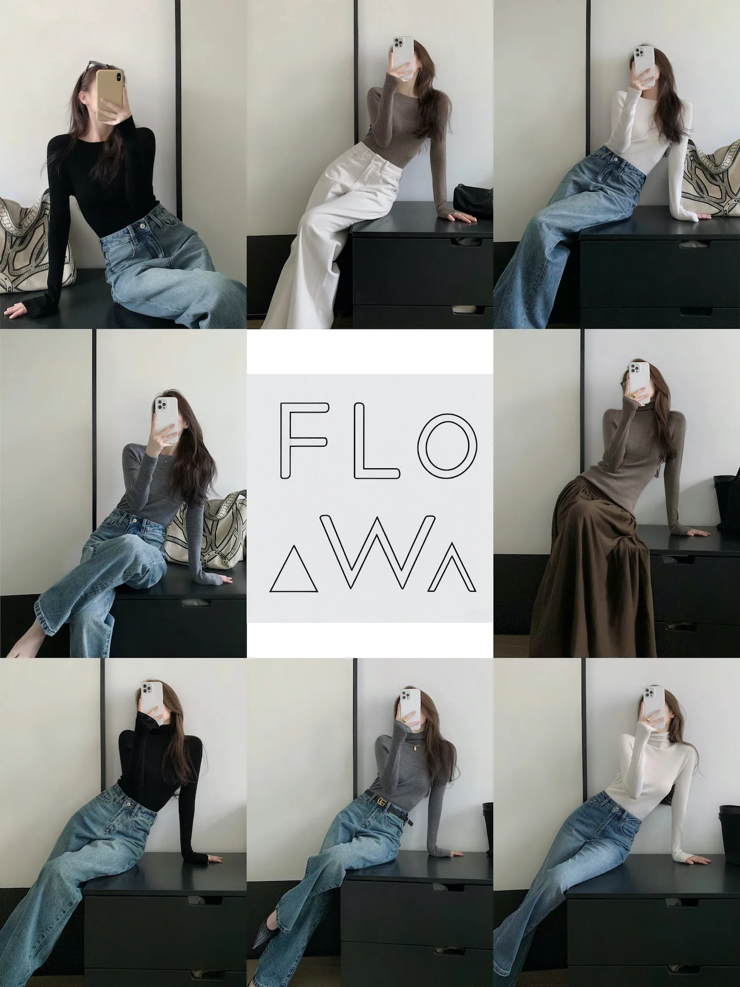 

Женское облегающее трикотажное шерстяное платье FlowGaGa с длинным рукавом и высоким воротом, цельное, осенне-зимнее, модное