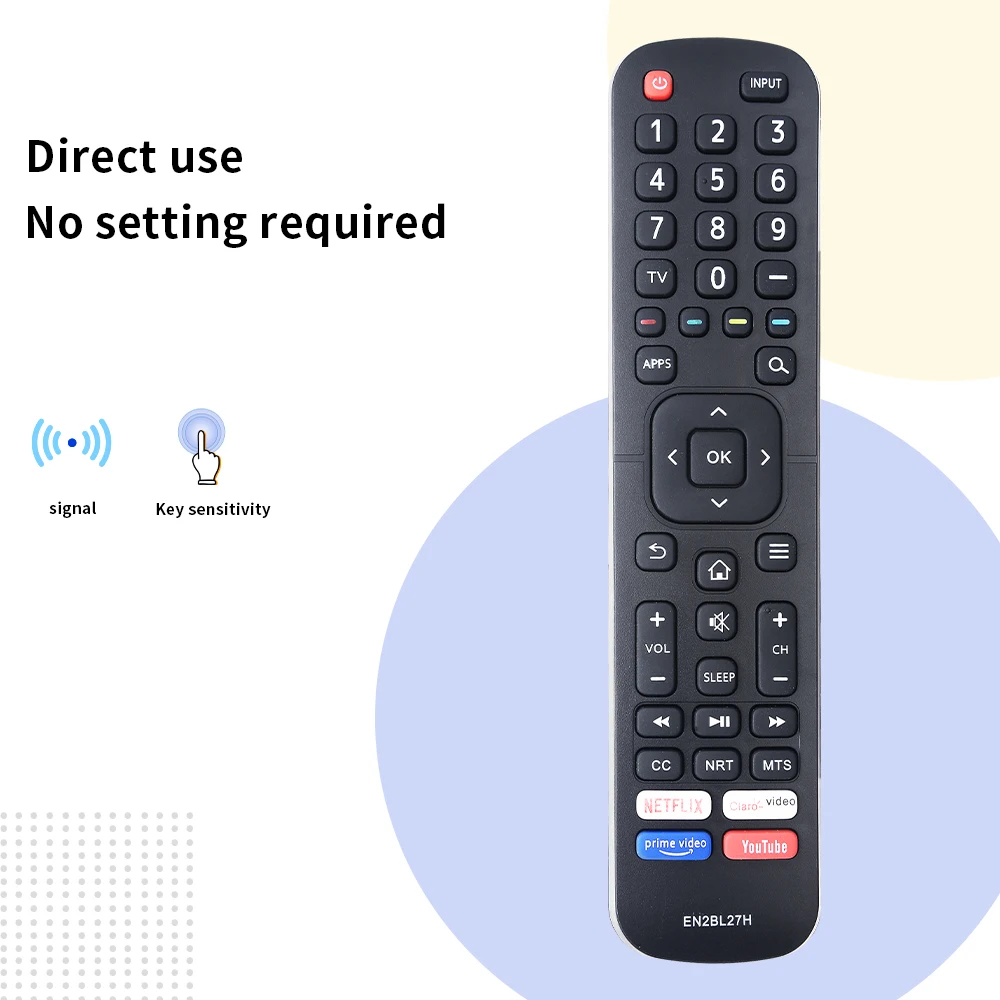 ZF applies to New Original EN2BL27H Remote Control For Hisense Smart TV with NETFLIX YouTube ClaroVideo Prime Video Apps 433 MHz