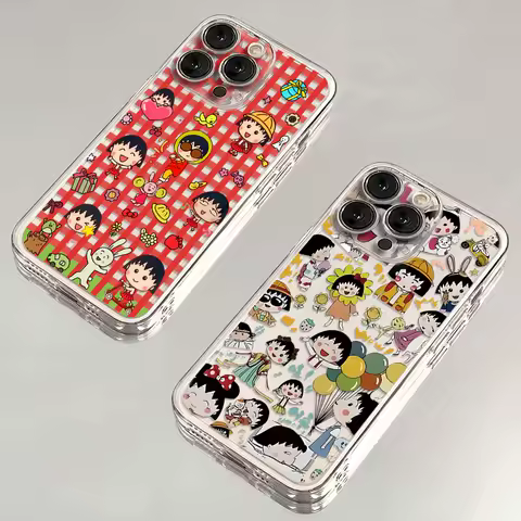 Funny Chibis Maruko-chans Phone Case For Samsung S25 S24 S23 S22 S21 S20 S10 FE Note 20 10 Plus Ultra 5G Clear Soft TPU Cover