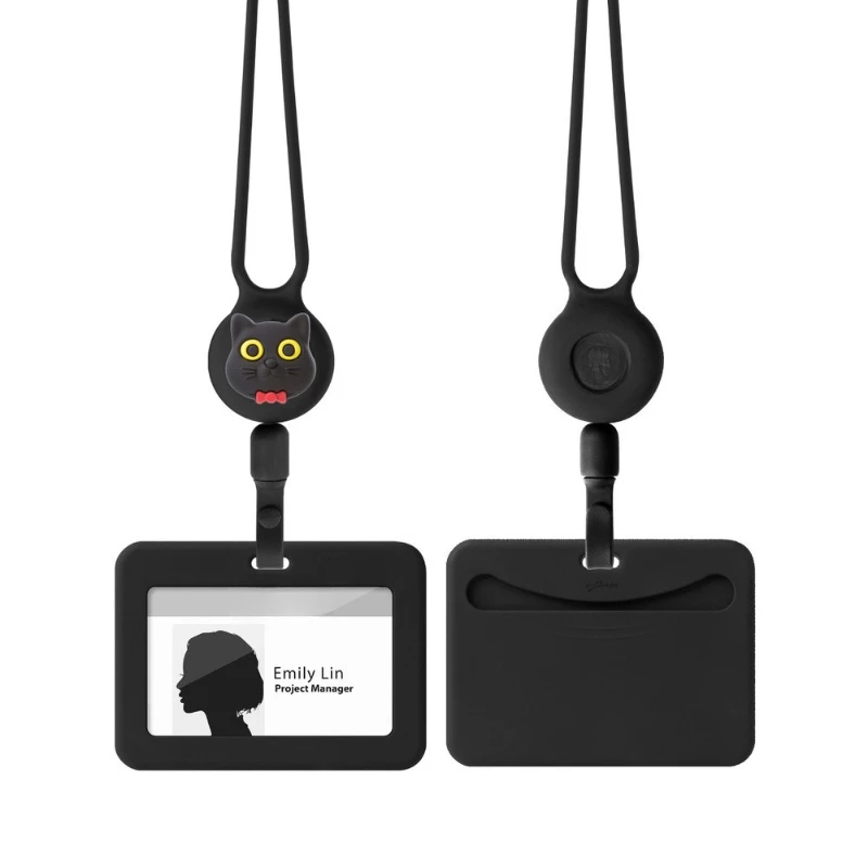 

Neck hanging telescopic ID cover work card badge lanyard card cover cute cartoon holiday corporate gift