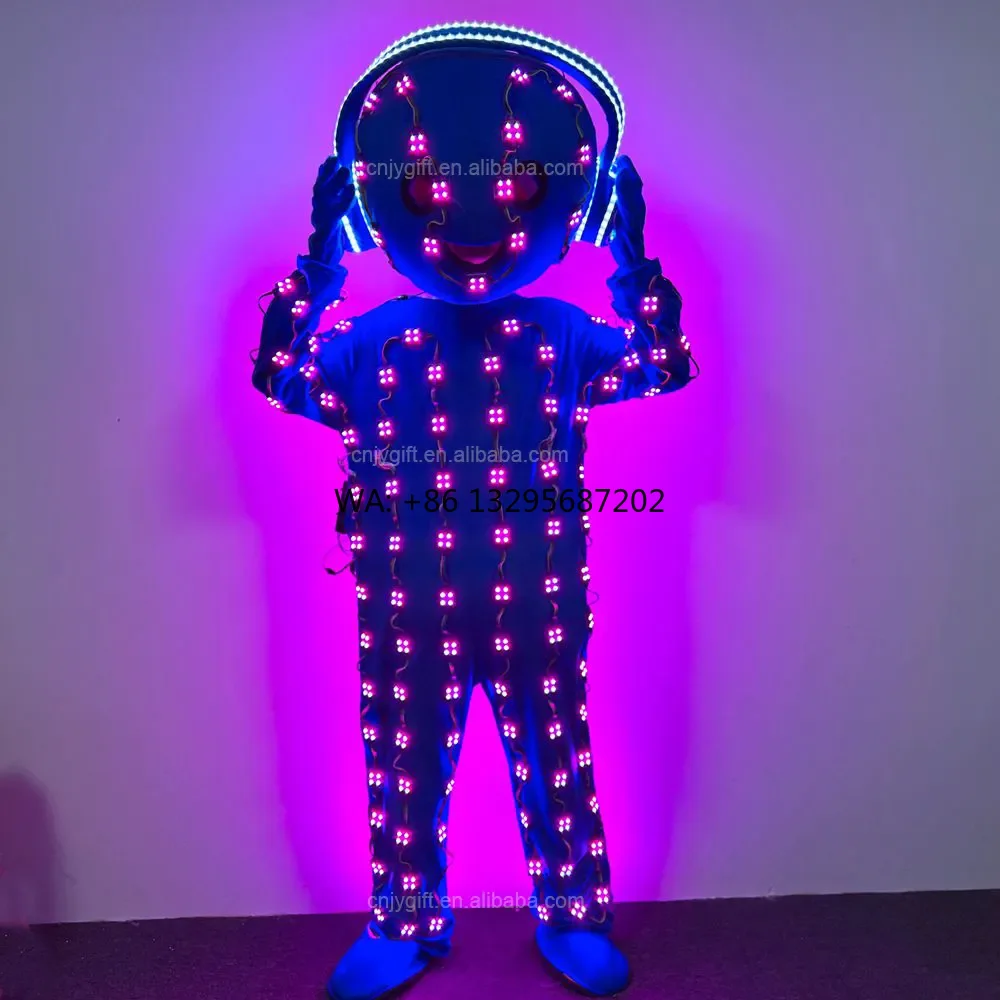 

Led Luminous Suit Costumes Party Nightclub Dj Mascot Led Light up Clothes Stage Doll Cosplay Costume Clothing Suit for Women Men