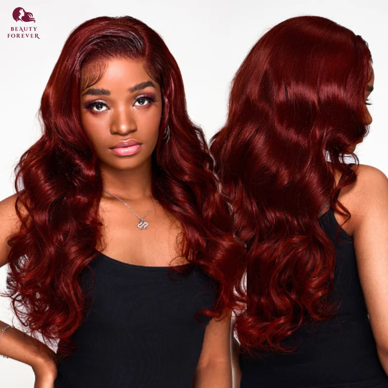 Bye Bye Knots 7x5 Glueless Wig Human Hair Ready to Wear Reddish Brown 3D Body Wave Wear and Go Pre Cut PrePlucked Lace Front Wig