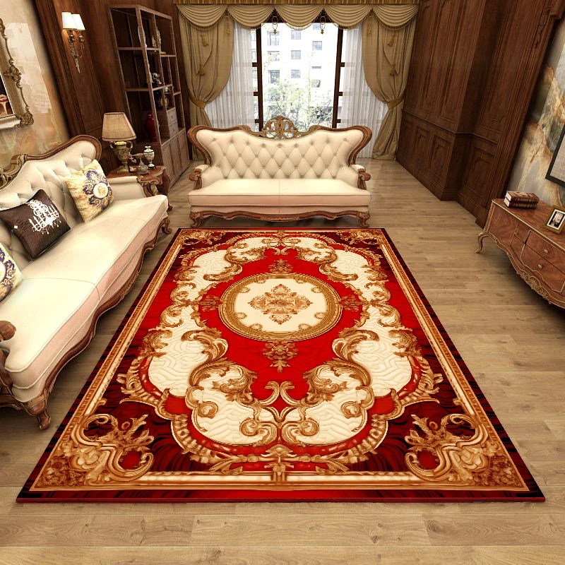 

Europe Retro carpets for living room Red Geometry Room Home Bedroom Luxury Hall Study Decoration Rugs Non-slip Mat tapete tapis