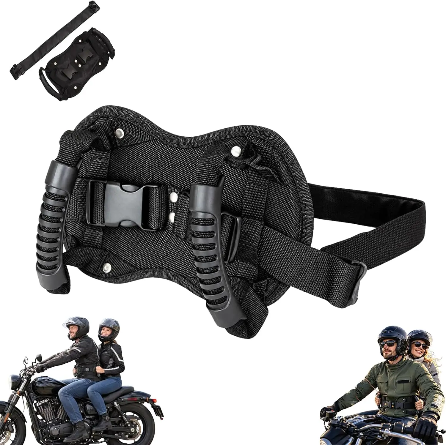Universal Motorcycle Rear Seat Armrests Heavy Duty Safety Passenger Grab Handles for Beach Snowmobile ATV Dirt Bike Accessories