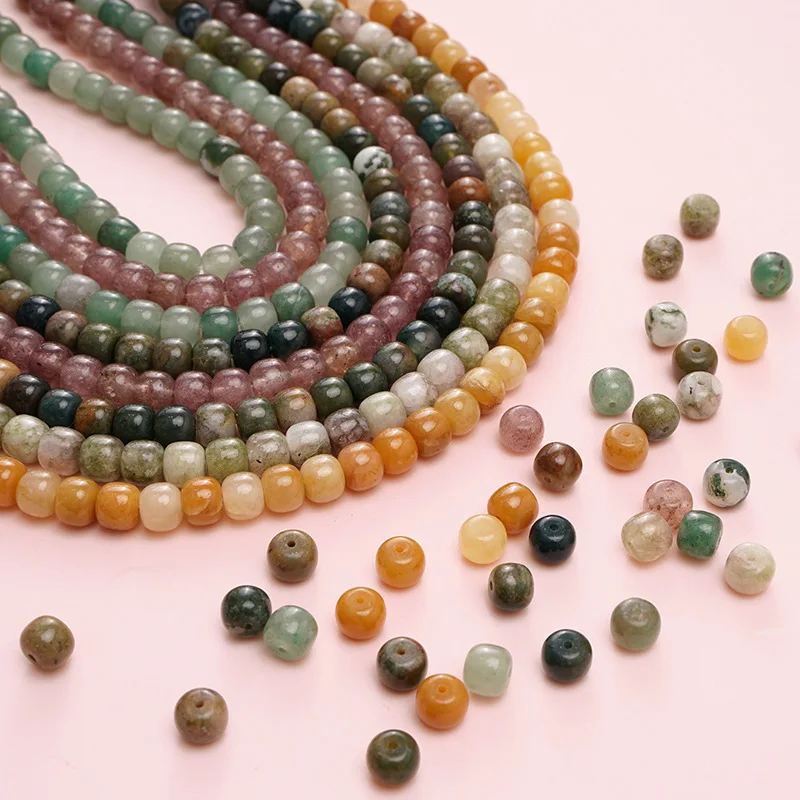 5pcs/lot Glass Jade Sprinkled Round Beads For Making Jewelry DIY Earring Bracelet Necklace Accessories