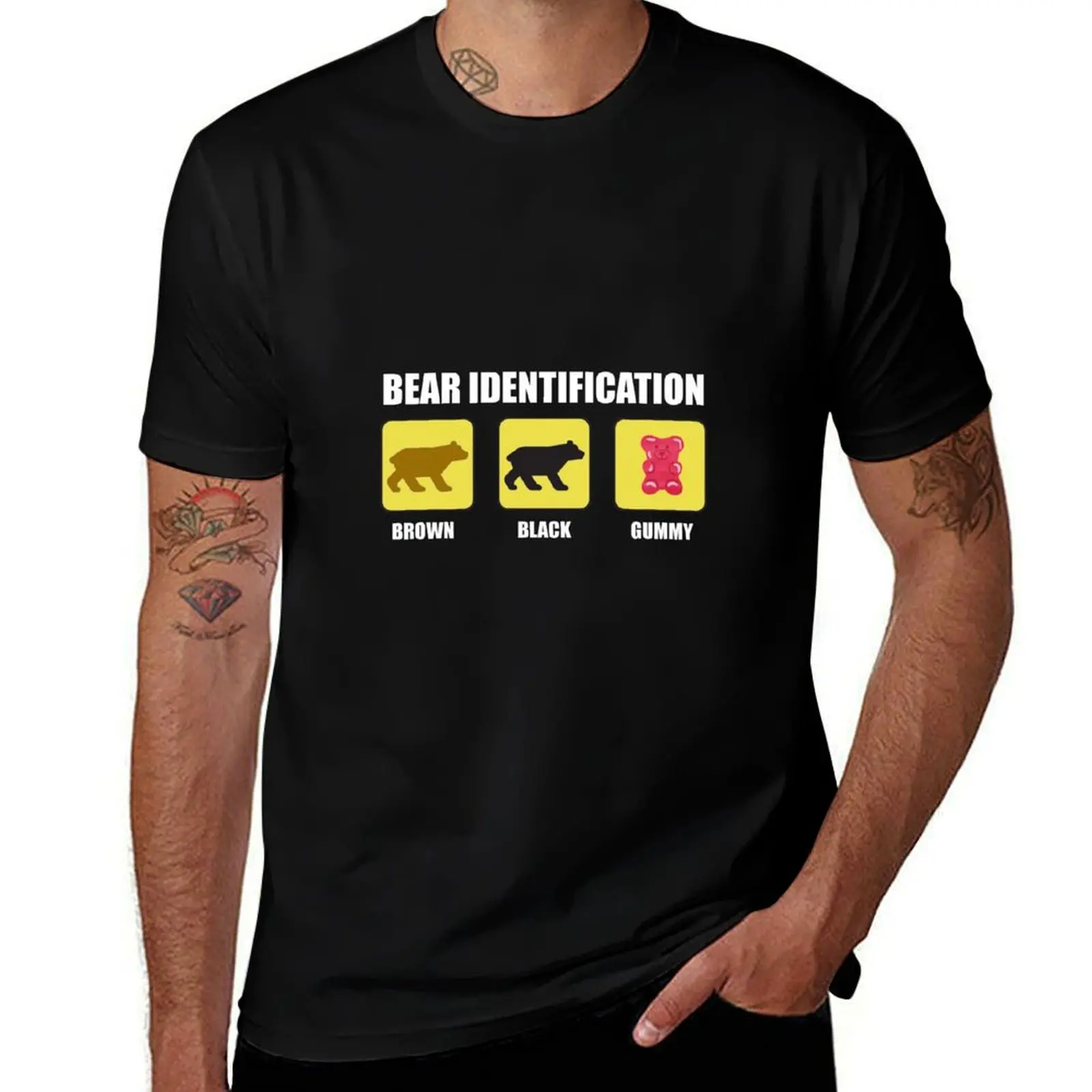 

Bear Identification Funny T-Shirt cotton t shirts man 100% graphic t shirts for man t shirt custom print T-shirt