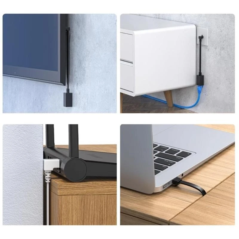 83ce rechthoek Ethernet -kabel 90 graden Cat7 Ethernet -kabel 10GBPS 10G Gigabit Internet Networking LAN -koorden voor pc