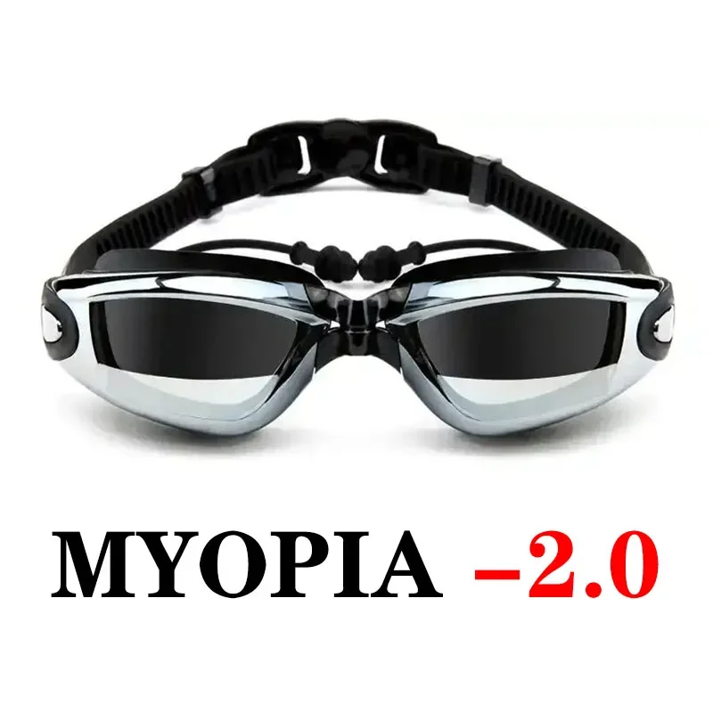 Optical Swimming Goggles Men Women Myopia Pool Earplug Professional Waterproof Swim Eyewear Prescription Adult Diving Glasses