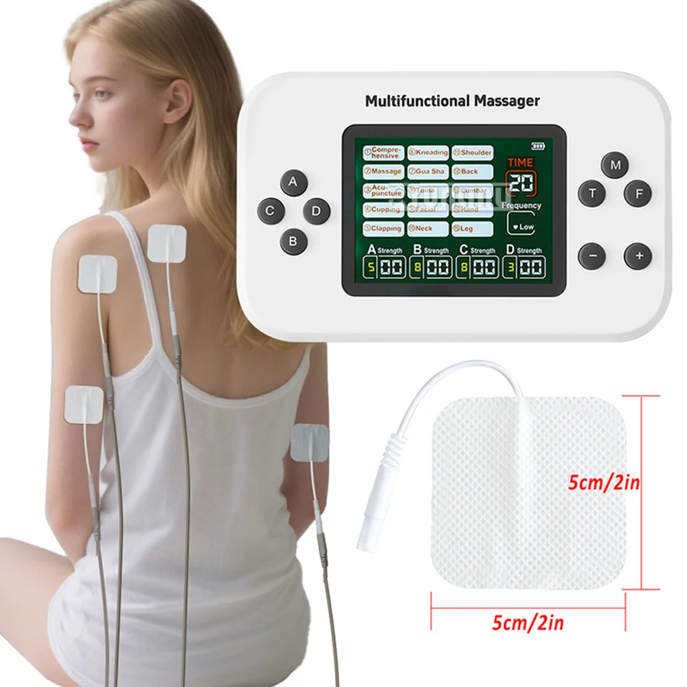 

Electric 30 Levels Physiotherapy Machine 4 Output TENS Multifunctional Massager EMS Vibration Nerve Stimulator Relax 8pcs Pads