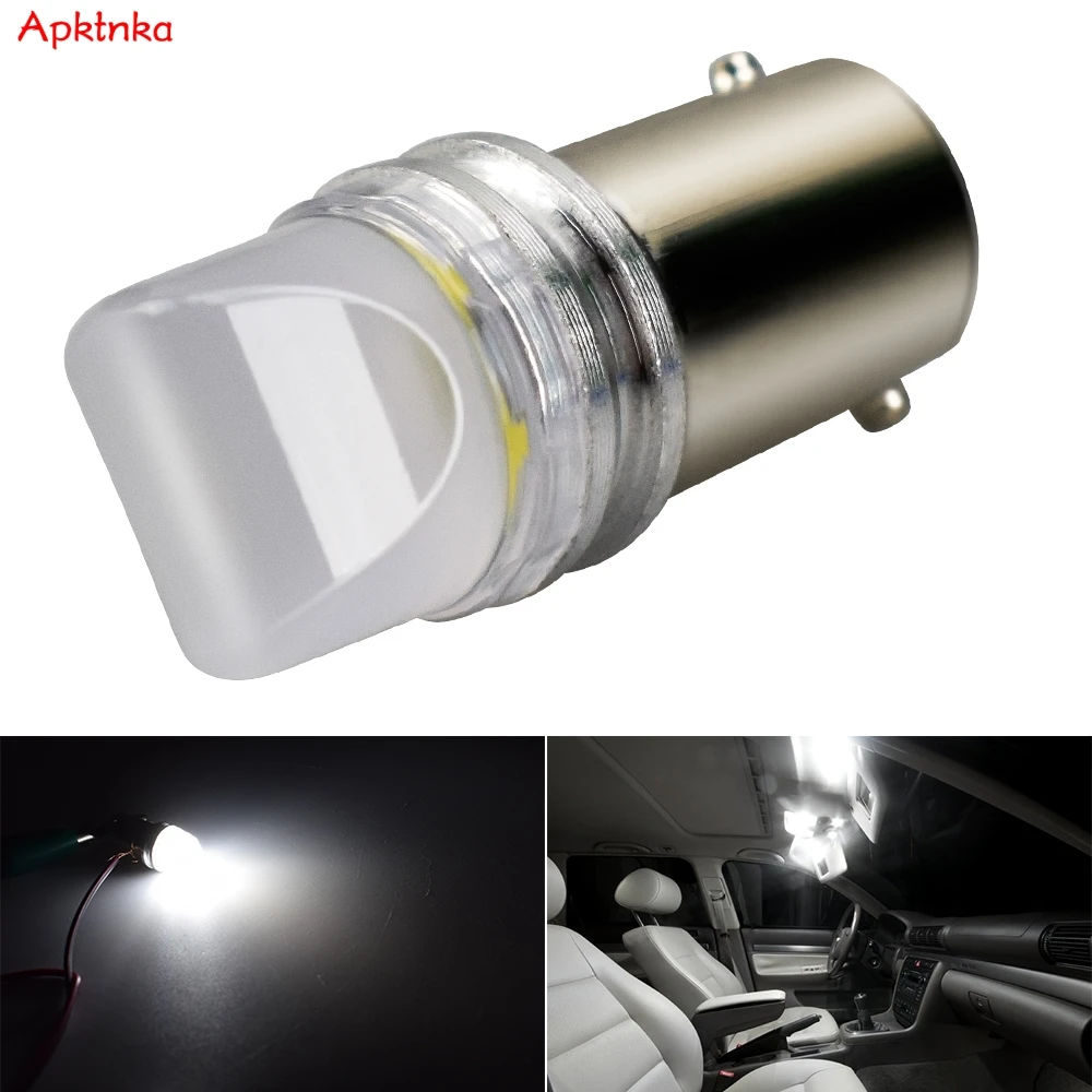 APKTNKA 2x BA9S Led 12V T4W Bulbs SMD LED Car Side Lights Marker Number Plate Light Parking Lamps CANBUS White 1895 363 233