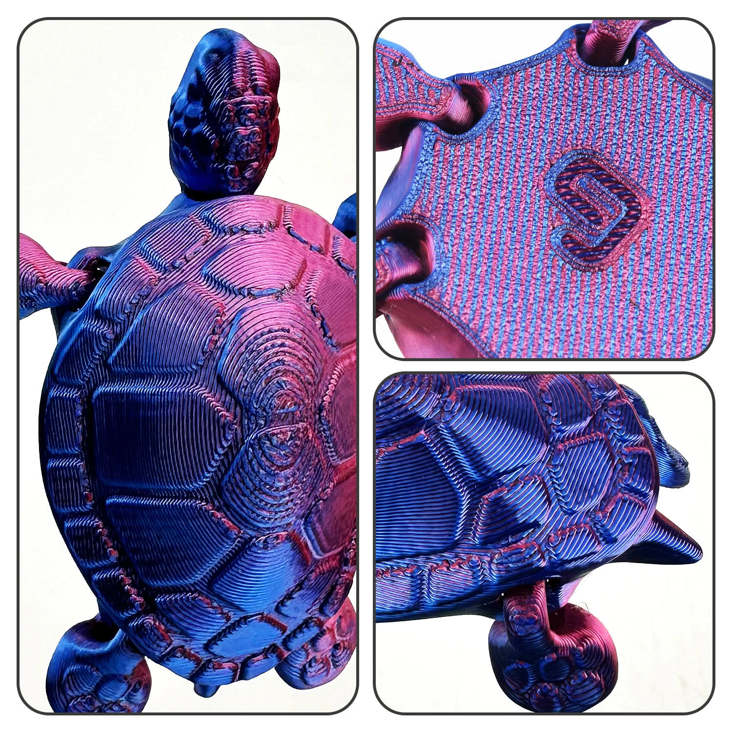3D printed turtle with movable joints, creative decompression toy, fish tank, landscape decoration and ornaments
