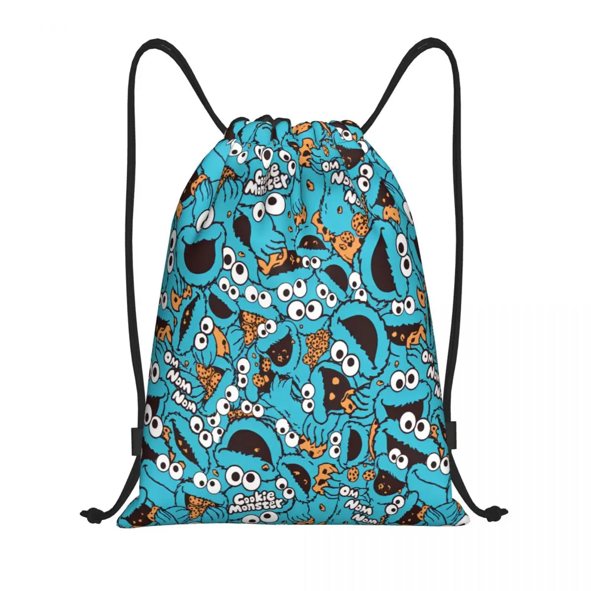 Cookies Monsters Nom Nom Nom Drawstring Backpack Sports Gym Sackpack String Bags for Exercise