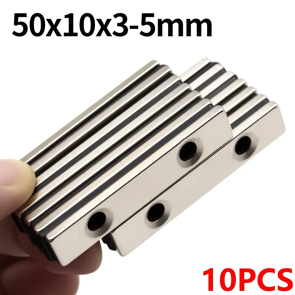 Supersterke Neodymiummagneet N35 NdfeB Permanente magnetische imanes Blok met gaten Krachtige magneten Koelkastmagneet