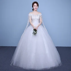 It's Yiiya Plus Size Boat Neck Short Sleeves Princess Wedding Dresses Cheap Red White Bride Ball Gown Vestidos De Novia XN175