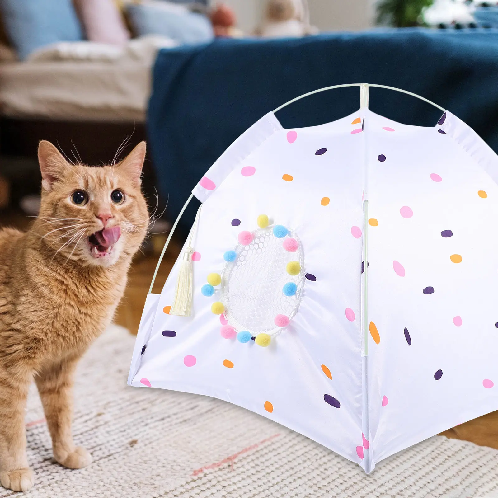 

Водонепроницаемая палатка для собак с подушкой и летним ковриком, съемный складной вольер для собак и кошек, для игр на улице и в помещении