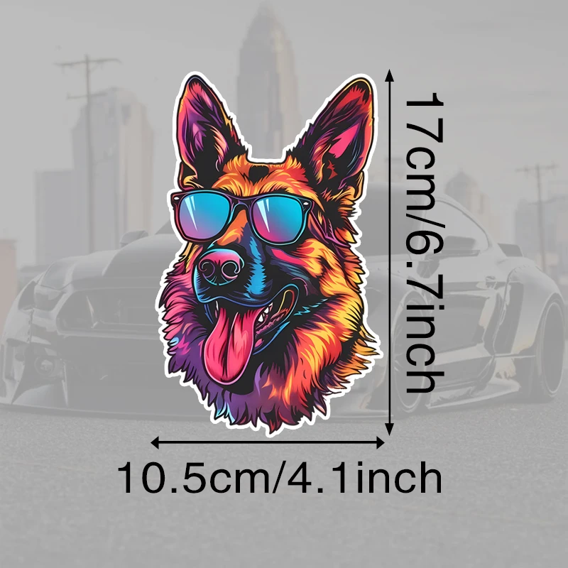 DK30#Super Cool German Shepherd Car Sticker Scratch Covering Self-Adhesive Waterproof Decal Motorcycle Decorative Accessorie