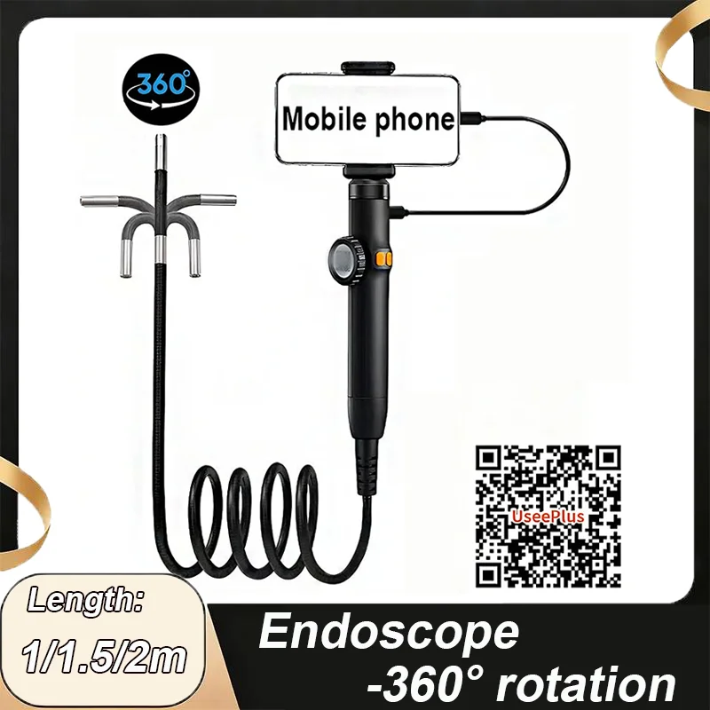 

Type-C 360° Two-Way Rotary Articulating Endoscope Camera HD 1080P Car Inspection Industrial Endoscope With LED For IOS Android