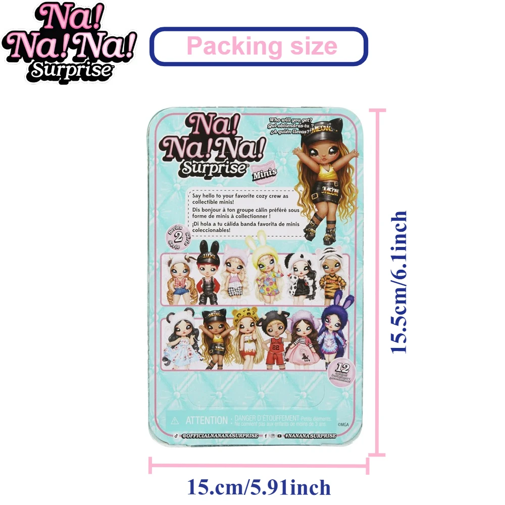 دمية عصرية من سلسلة Na Na Na Surprise Minis - تغليف غامض مع قصاصات ألعاب أطفال ملابس دمى صندوق أعمى مفاجئ