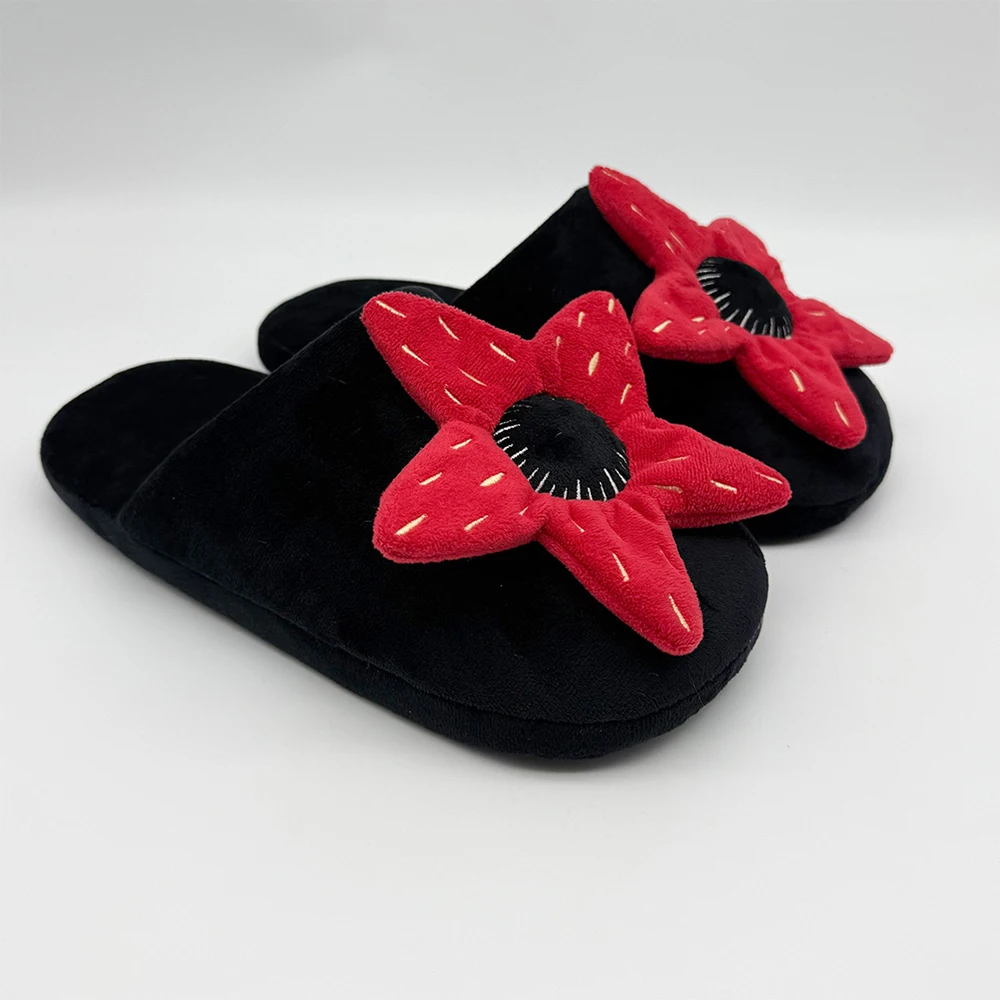 Hiver étrangers chose pantoufles en peluche femmes hommes intérieur fleur floue chaussures Simple chaussure cadeaux de noël