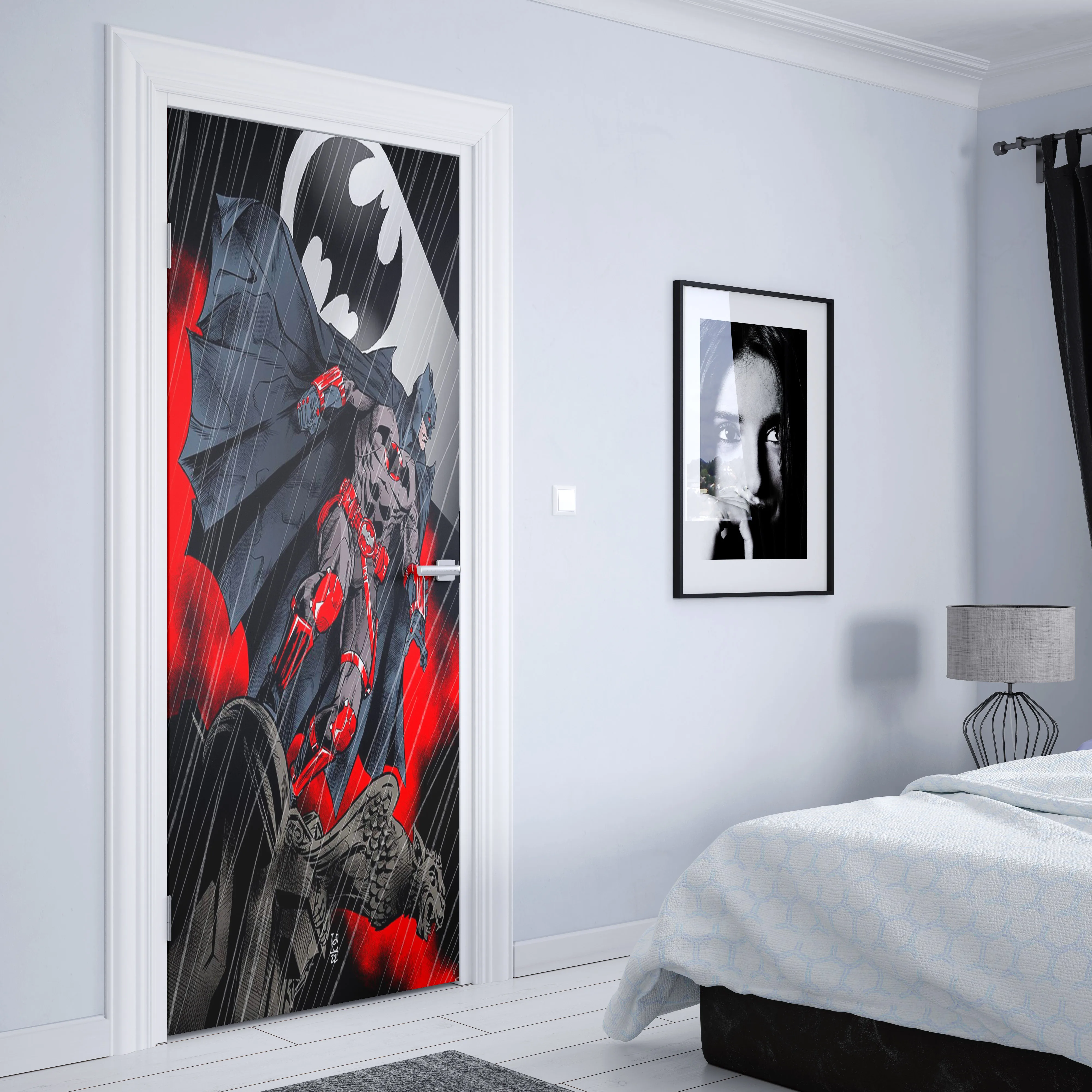 Superman Batman DC Comics Characters Classic Movie HD Door Sticker Room Home Wall Modern Watercolor Decoration Aesthetic Gift