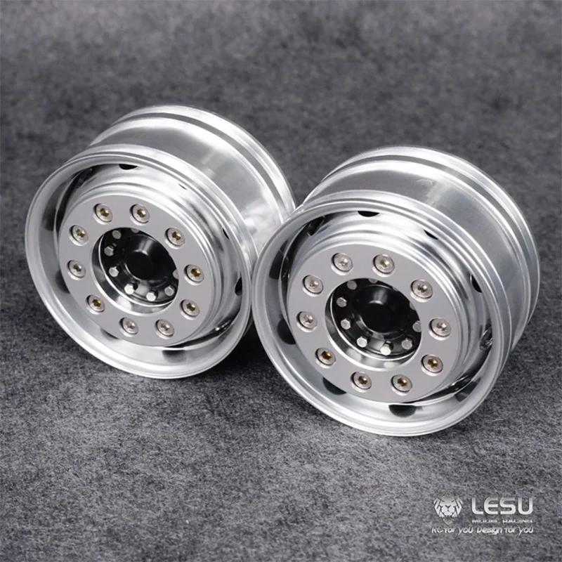 LESU Metal Aluminum Alloy Front Wheel Wide Hub W-2017 for Tamiya 1/14 RC Traction Truck Dump Truck or Military Truck DIY Parts