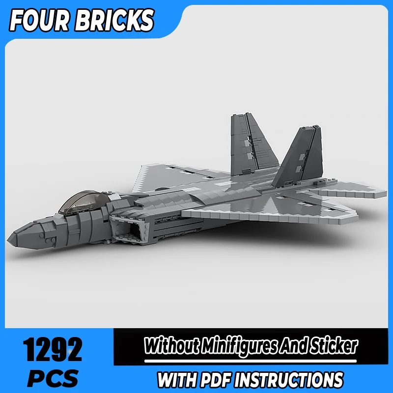 

Moc Building Blocks F-22 Raptor Technology Modular Bricks Model Gifts Christmas Toys DIY Sets Assembly