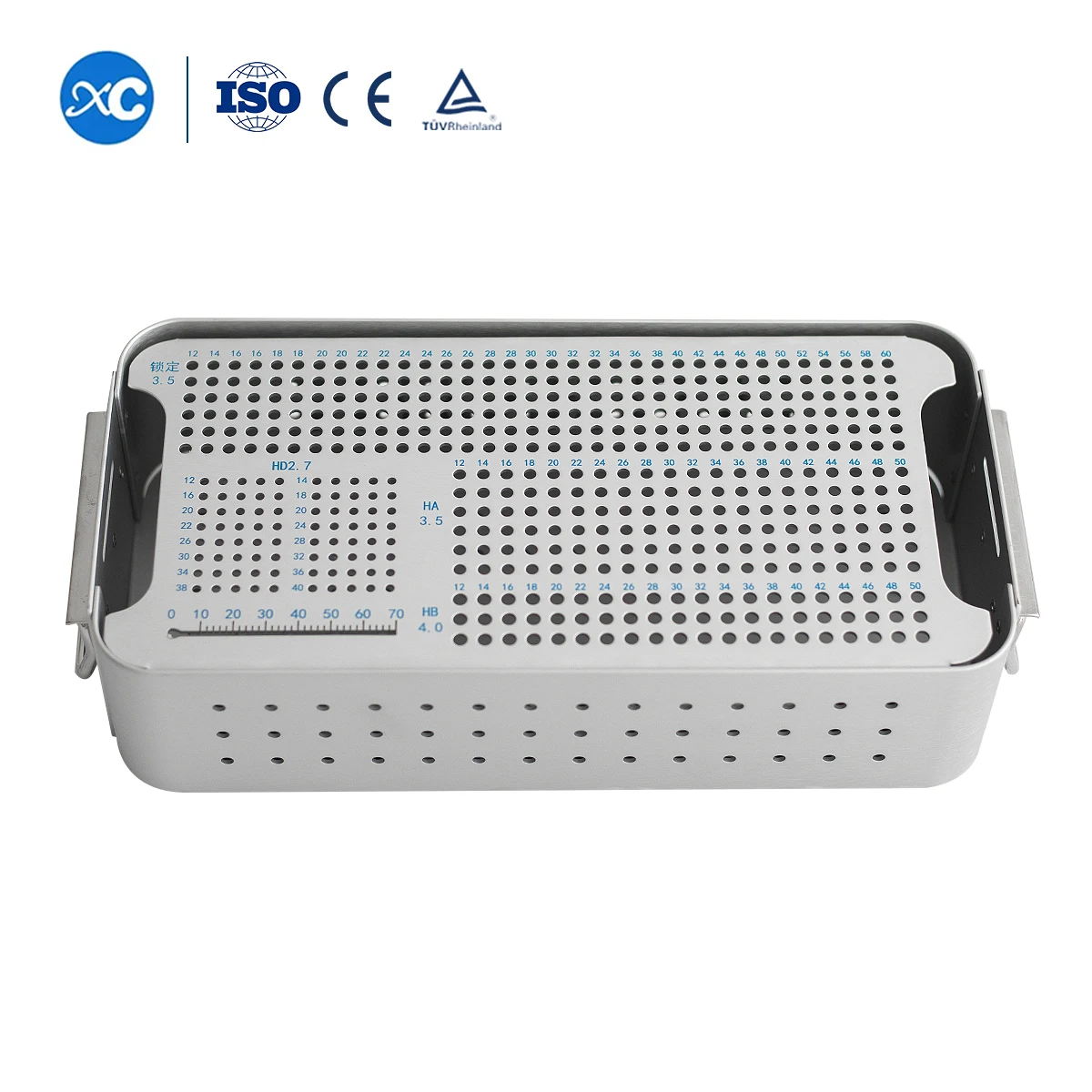 Orthopedic Surgical Implants 2.7mm 3.5mm 4.0mm Locking and Cortical Bone Screw Container Sterilization Box