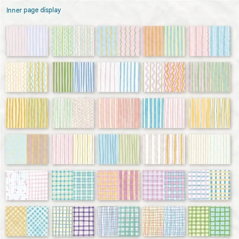 [NEW!】 Memo Pad-Grid Pattern 100 Sheets For Scrapbooking, Journaling, Crafting-Diary Background& Collage Material Notebook