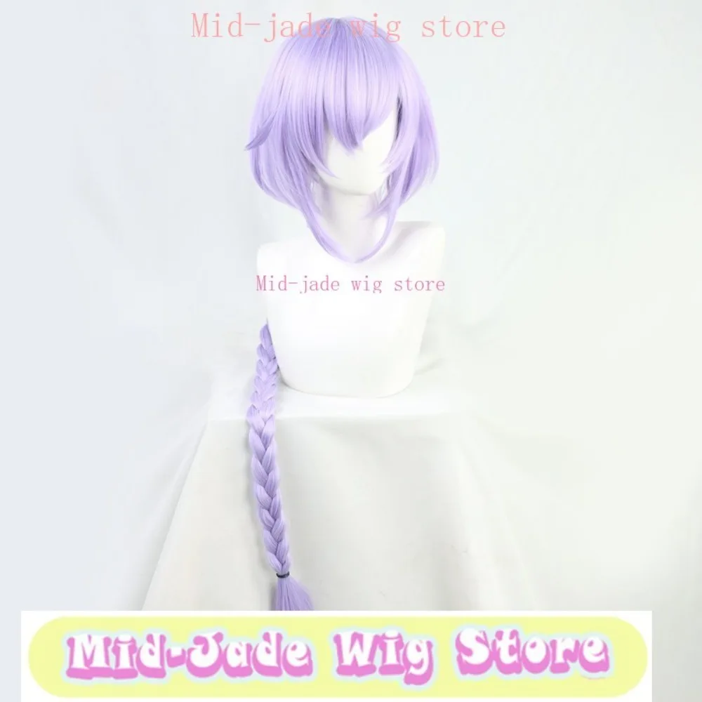 

Mid-jade Wig Store Genxin Impact Qiqi Cosplay Wig Whip Anime Cosplay Party Costume Props Synthetic Hair Heat Resistant Fiber