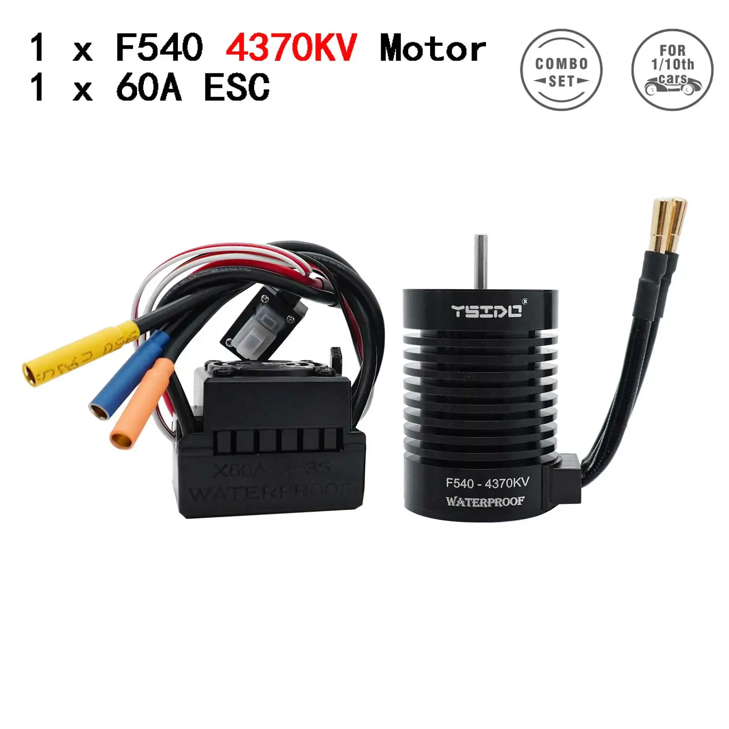 Il più nuovo 1:10 1:12 RC Part YSIDO 540 3000KV 3300KV 3930KV 4370KV motore Brushless 60A ESC RC Car Redcat Electric Volcano EPX PRO