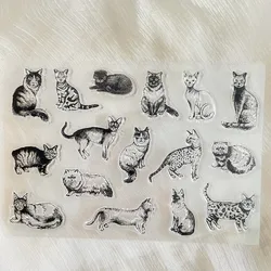 cute animal various cat Clear Stamp Transparent Silicone Stamp Seal Sheet For Scrapbooking Photo Album Decoration