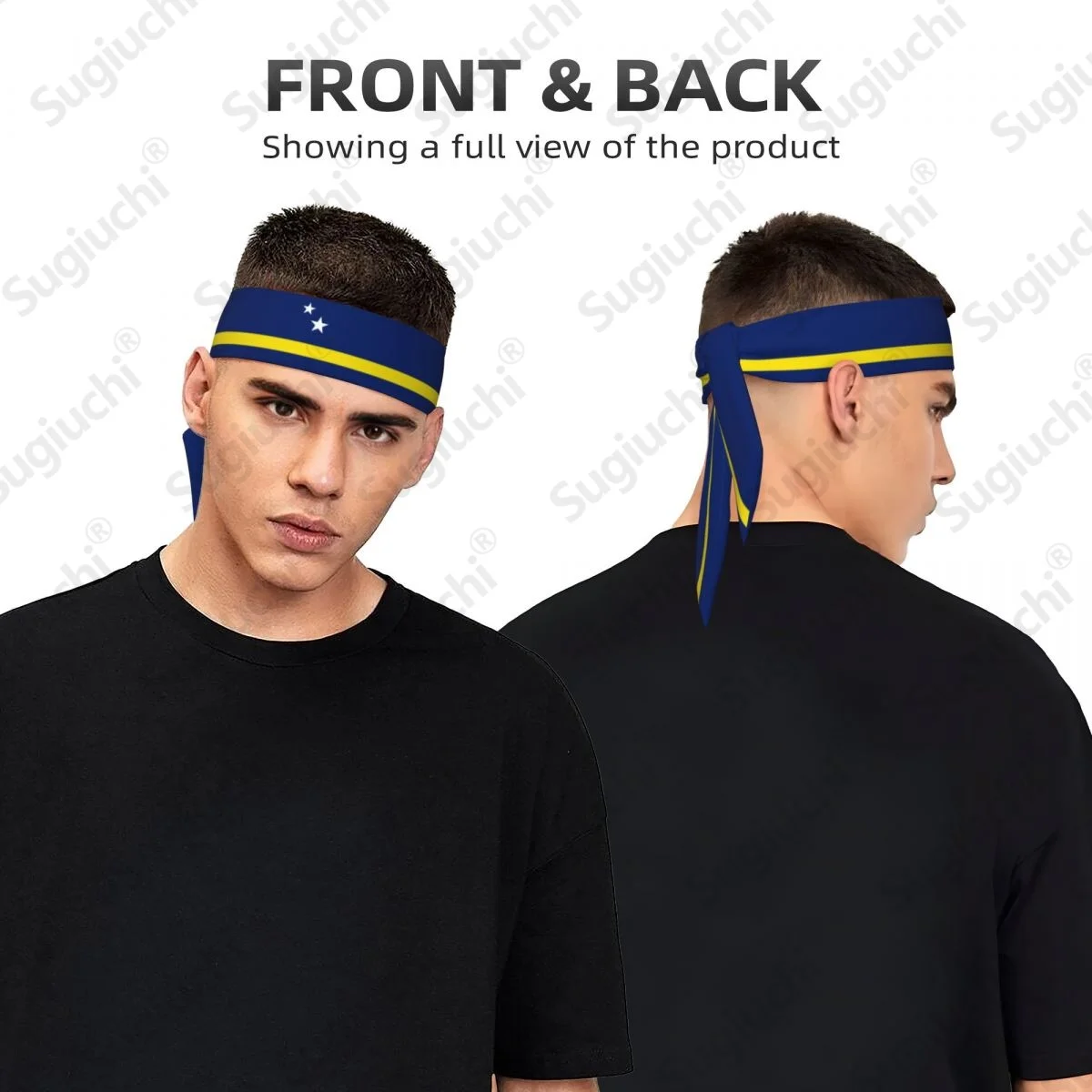 

2026 Curacao Tie Headband for Men Women Adjustable Sports Sweatband for Yoga Soccer Running Basketball Cycling