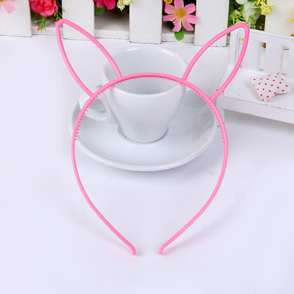 

12pcs Rabbit Ears Headbands Girls Cute ABS Non Fading Kids Party Accessories Birthday Carnival Easter Christmas Halloween