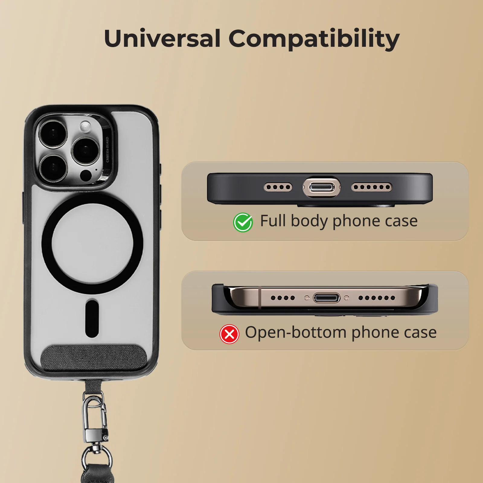 SmallRig – dragonne de téléphone réglable, dragonne en cuir et Nylon de 38cm pour iPhone, pour Samsung, étuis et étuis de téléphone