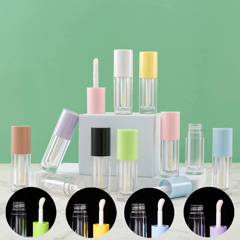 10/30/50pcs 6ml Refillable Lip Gloss Tube Lip Glaze Bottle Empty Tube Large Brush Head Dispenser Bottle Travel Makeup Container