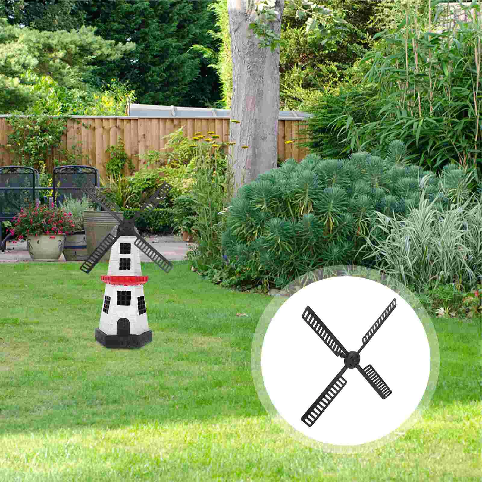 

Creative Garden Windmill Dutch Fan Blades Leaves Solar Light Windmills for The Yard