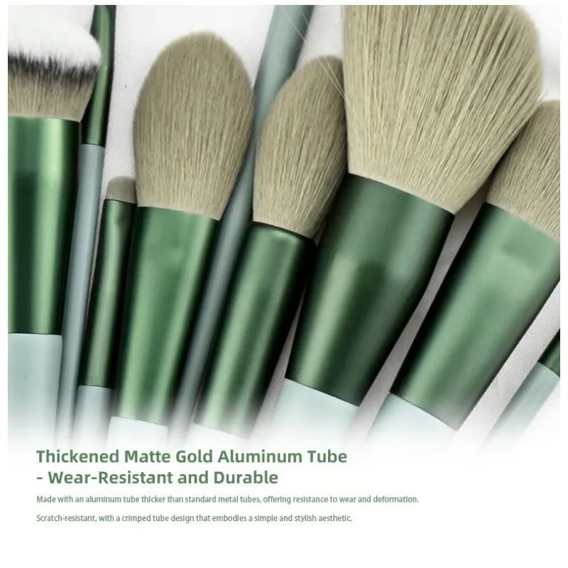 Profesjonalny zestaw pędzli do makijażu 13-częściowy – miękkie włosie syntetyczne do twarzy i oczu, podróżny zestaw pędzli do makijażu do podkładu