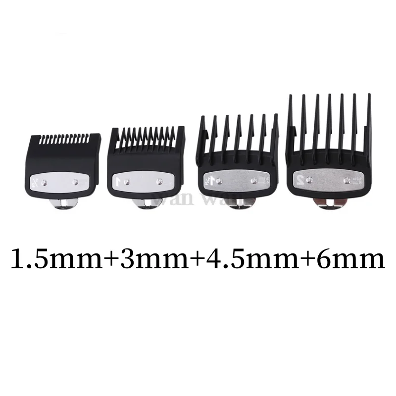 1,5mm 3mm 4,5mm 6mm Abstandskämme für elektrische Haarschneidemaschinen, professionelle Schneidführungskämme für Friseursalons, Schwarz Y0731 – Detail 12