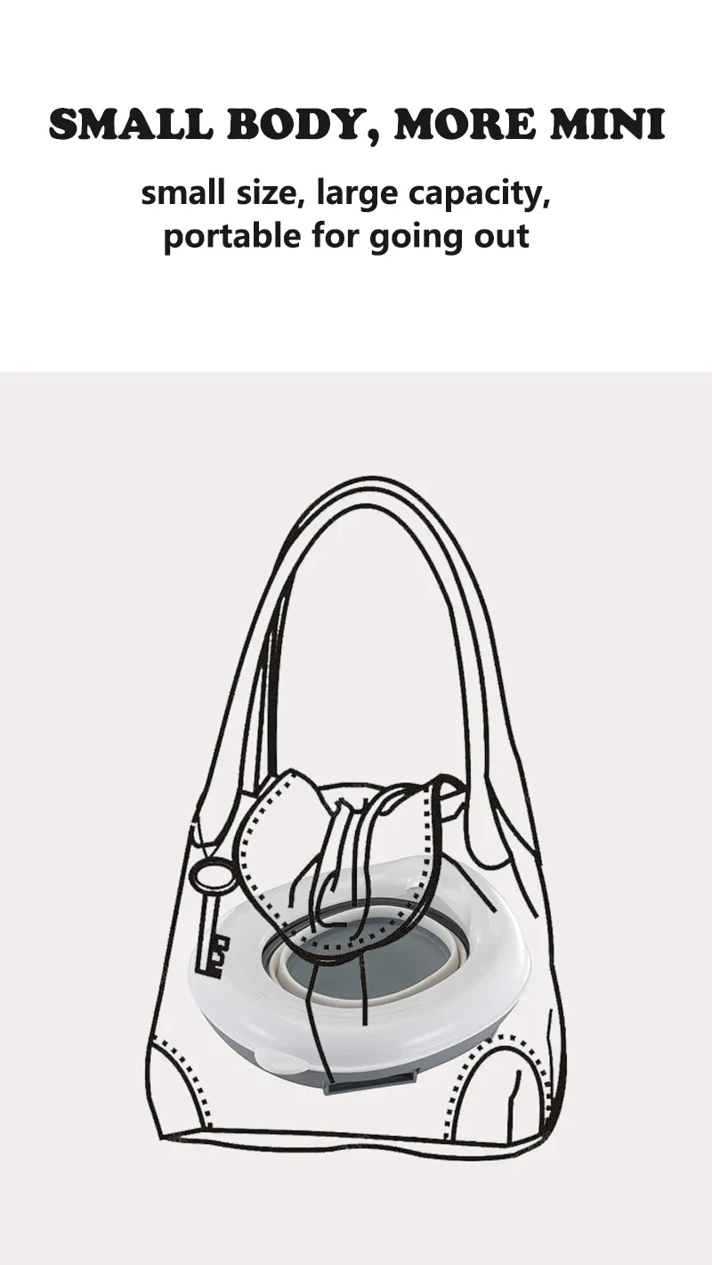 3-in-1 Reise-Toilettensitz, faltbar, blau, für Kinder, Töpfchen mit Taschen, Baby-Topf, tragbarer Silikon-Babytöpfchen-Trainingssitz – Detail 7