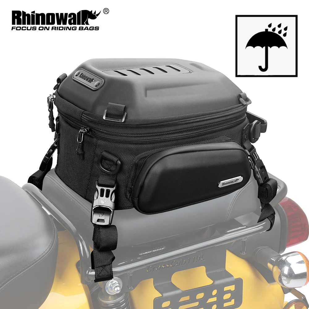 

Rhinowalk Motorcycle Rear Seat Bag 12L-18L Expandable Motor Hard Shell Backpack Outdoor Motocross Trunk Tail Bag Pannier Luggage