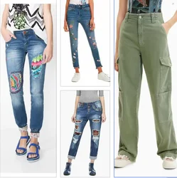 Foreign trade original single Spanish spring and autumn wash to do old pocket casual pants