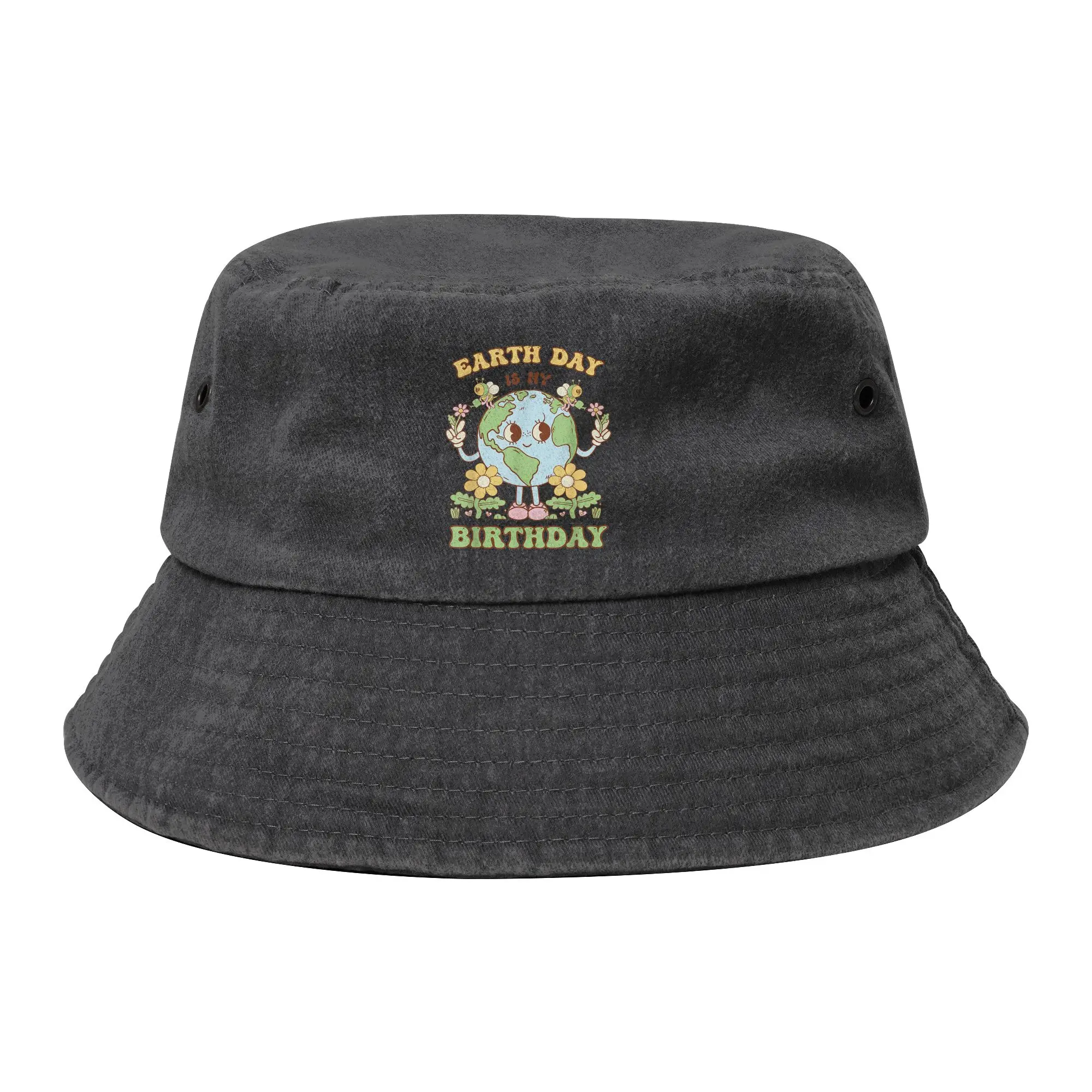 Vocation Getaway Headwear Earth Day Is My Birthday Merch Bucket Hats Men Women Distressed Washed Sun Hat Bob Fishing Caps Hiking