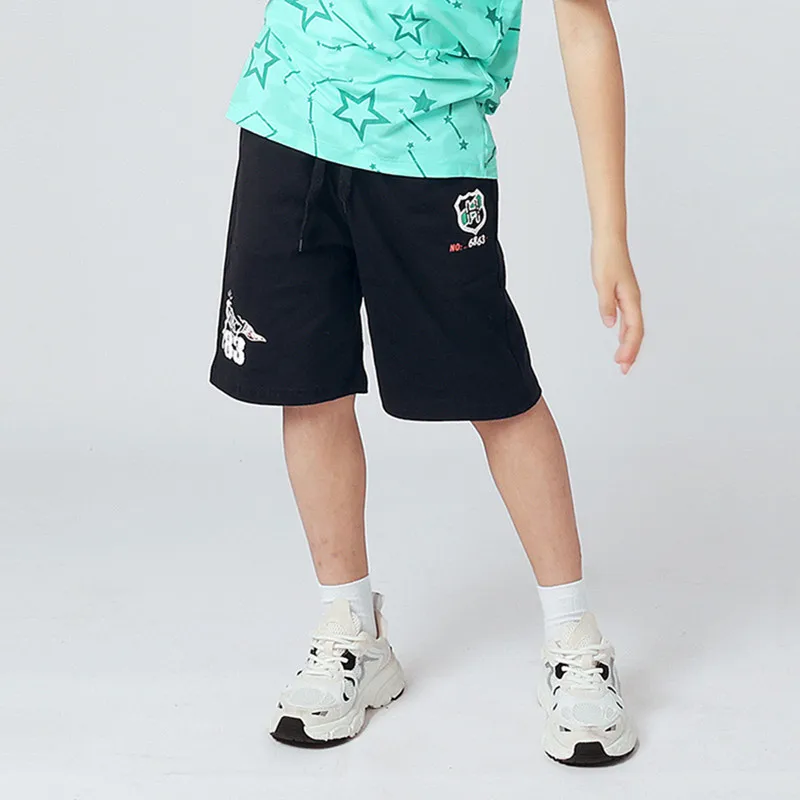 New Boys Summer Casual Shorts Kids Elastic Waist With Drawstring Causal Five-point Pant For Children's Age 4-13 Years Wear