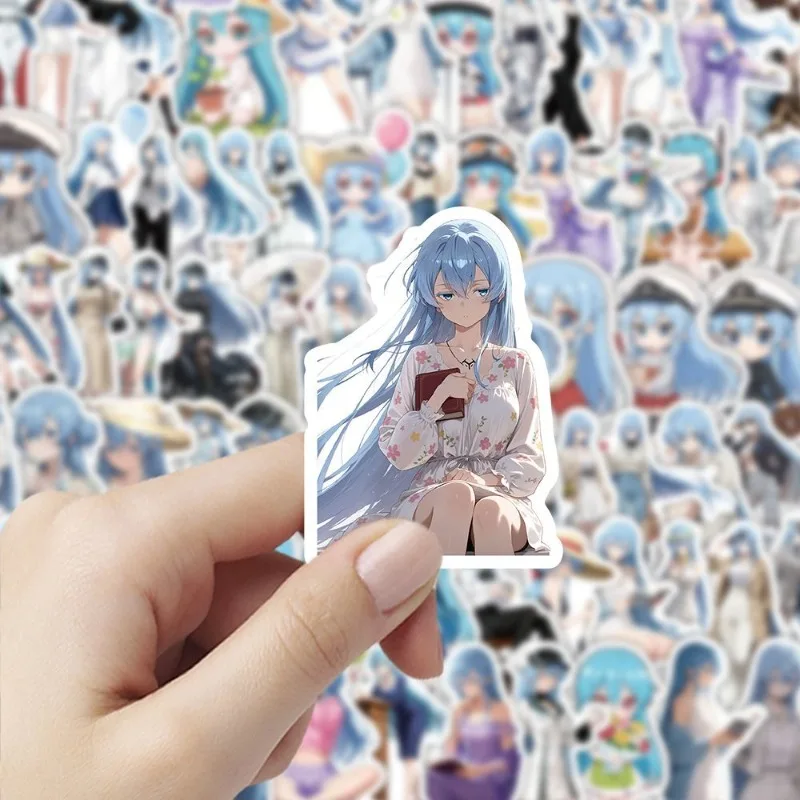 100 SZTUK Kreskówkowych Naklejek Dekoracyjnych z Postaciami z Anime Esdeath, Kreatywne Graffiti