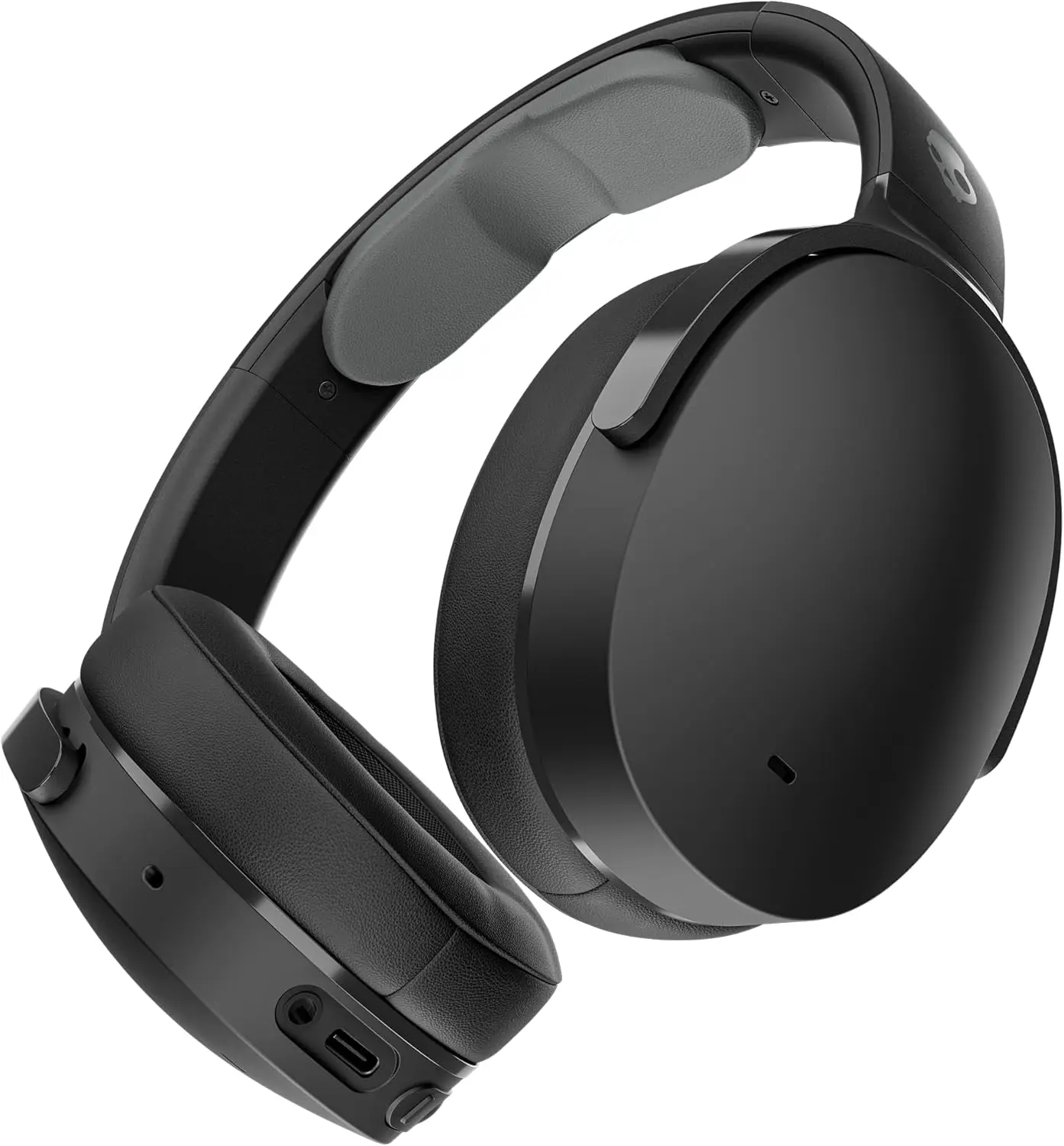 Wireless Over-Ear Bluetooth Headphones with Active Noise Cancelling, 22 Hrs Battery, Foldable Lightweight Design - True Black